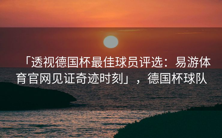 「透视德国杯最佳球员评选：易游体育官网见证奇迹时刻」，德国杯球队