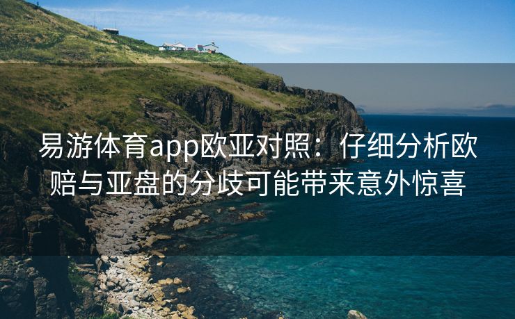 易游体育app欧亚对照：仔细分析欧赔与亚盘的分歧可能带来意外惊喜  第2张