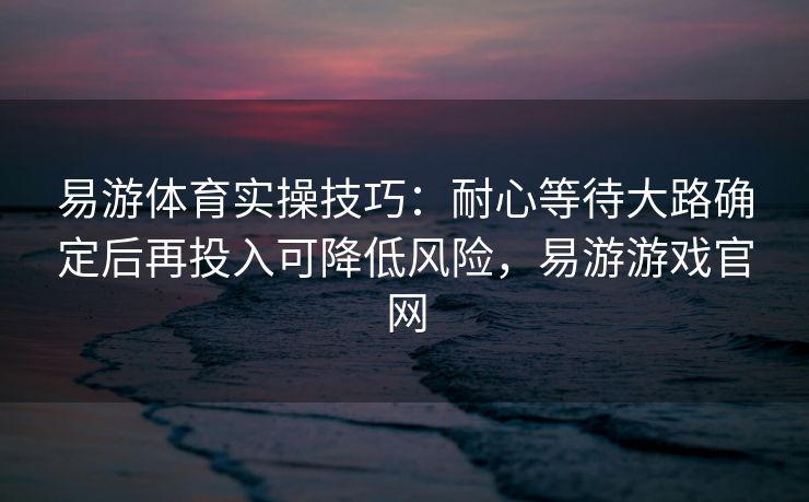 易游体育实操技巧：耐心等待大路确定后再投入可降低风险，易游游戏官网